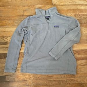 Patagonia pullover quarter zip fleece large light gray logo